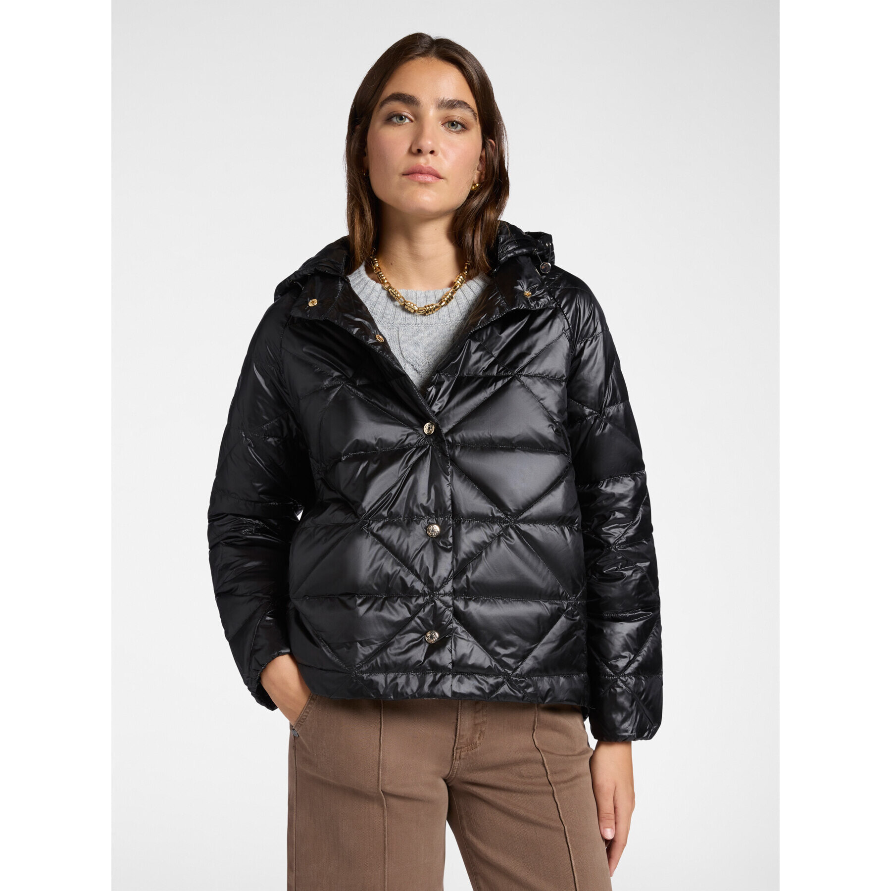 Elena Mirò - Chaqueta ligera acolchada de plumón - Negro