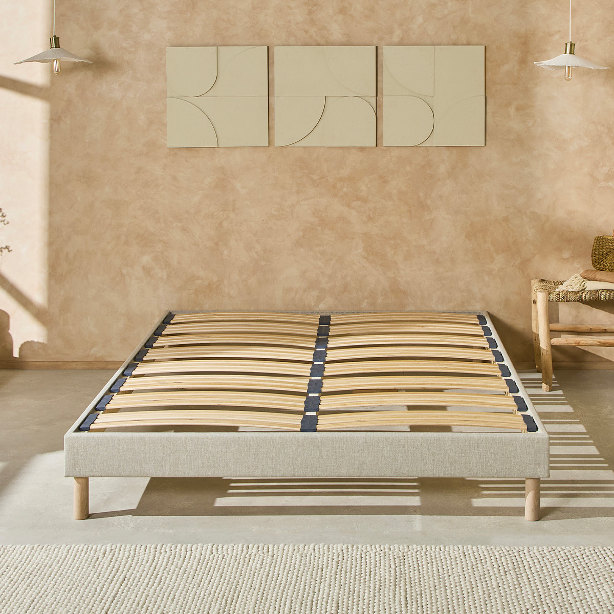 Sommier en Kit Lino 1 place | Beige