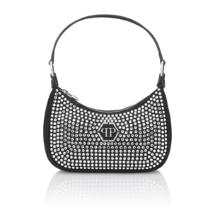 PHILIPP PLEIN Suede Shoulder Bag All-Over Strass