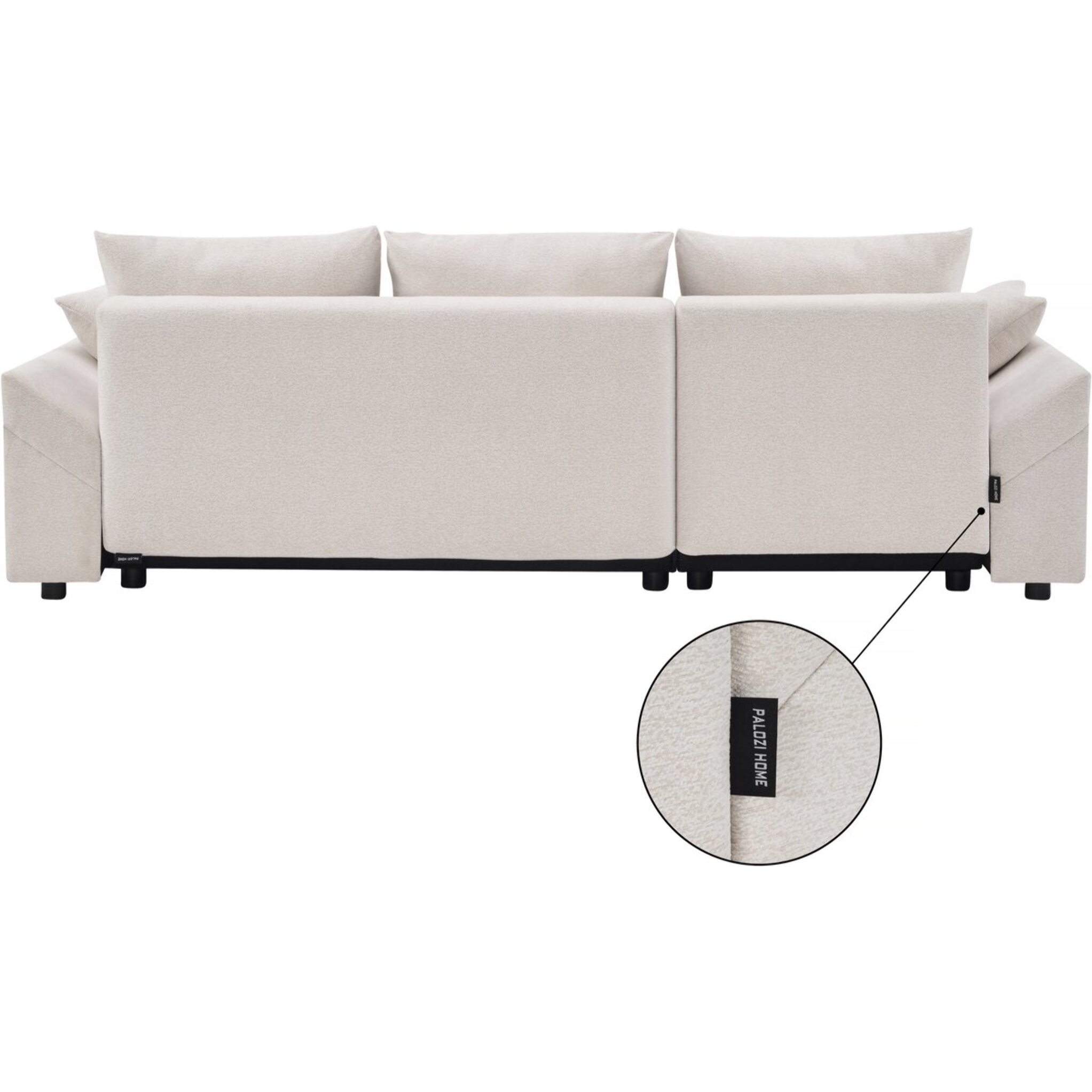 Canapé d'angle convertible et reversible en tissu texturé "Vaugirard II" - 3 places - Beige