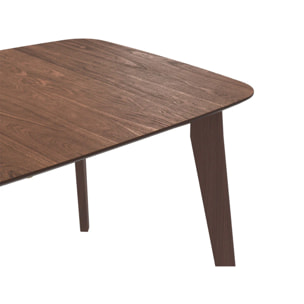 Table rectangulaire 4/6 personnes extensible en bois foncé 150/180 cm - Oman