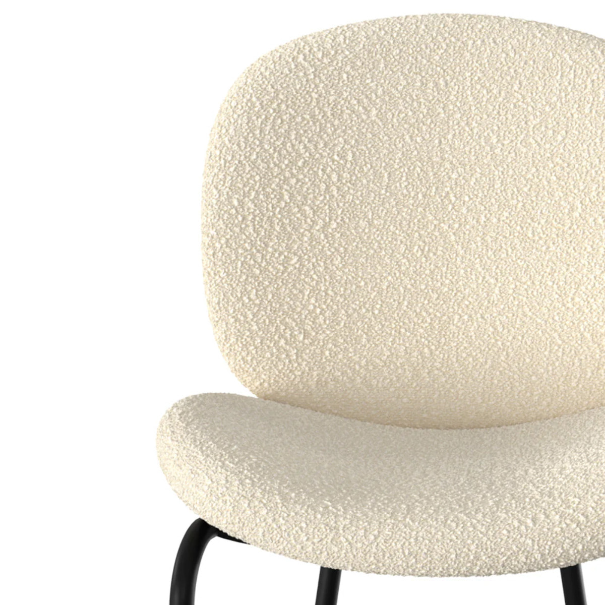 Lot de 2 chaises pour îlot central en tissu bouclé beige 63,5 cm - Iris