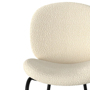 Lot de 2 chaises pour îlot central en tissu bouclé beige 63,5 cm - Iris