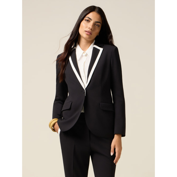Oltre - Blazer con profilo a contrasto - Nero