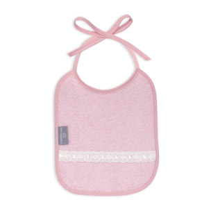 Pack 2 Baberos Don Algodon 20X25 Modelo Pasacinta Bco/Rosa