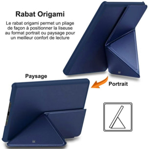 Etui IBROZ Origami Kindle Paperwhite 2024 7p bleu
