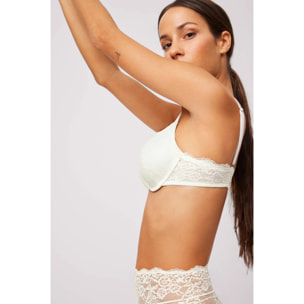 Reggiseno push-up in pizzo avorio, coppa B