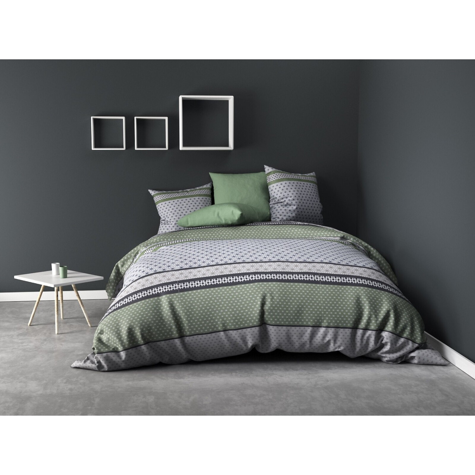 Parure De Couette 2pcs 100% Microfibre 55gsm Vaxo Vert