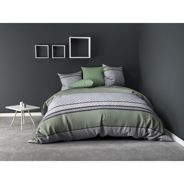 Parure De Couette 2pcs 100% Microfibre 55gsm Vaxo Vert