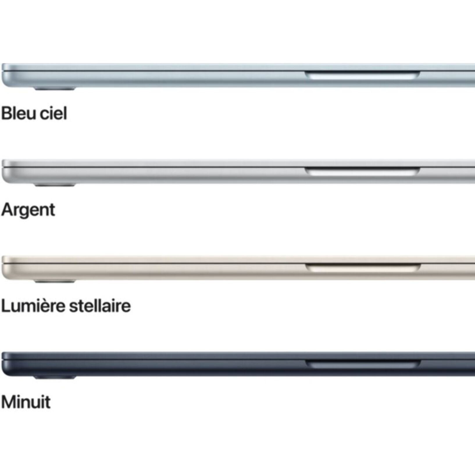 Ordinateur Apple MACBOOK Air 15" Puce M4 CPU 10 / GPU 10 coeurs Mémoire RAM 16Go Stockage 512Go SSD Retina Minuit