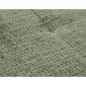 Rune - canapé panoramique d'angle gauche 7 places en velours texturé - Vert sauge