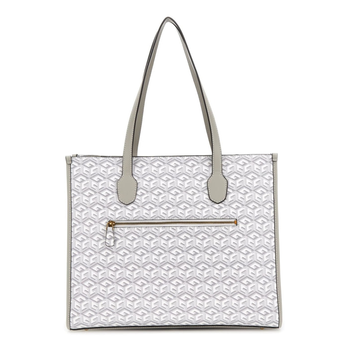 Borsa shopper Silvana - grigio e rosso
