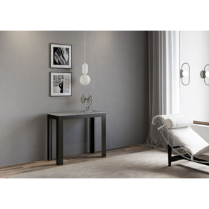 Console Linea Evolution cm.90x40 (extensible à 300) Ciment cadre Anthracite