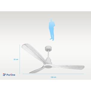 Ventilador de techo Modo Invierno/Verano Termostato Wifi Motor DC Techos Inclinados Mando a Distancia Hypersilence Memoria Vendible Shopify (AUTOMATICO) MadeiraD166C0464421 PURLINE