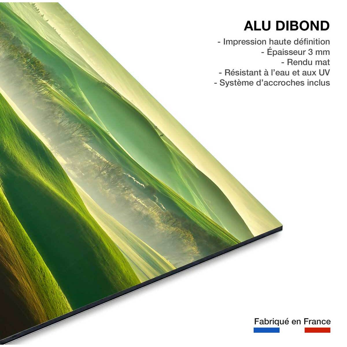 Tableau nature collines brumeuses Tableau alu Dibond
