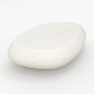 Table basse ovale écrue en fibre d'argile effet béton 105 cm - Maui