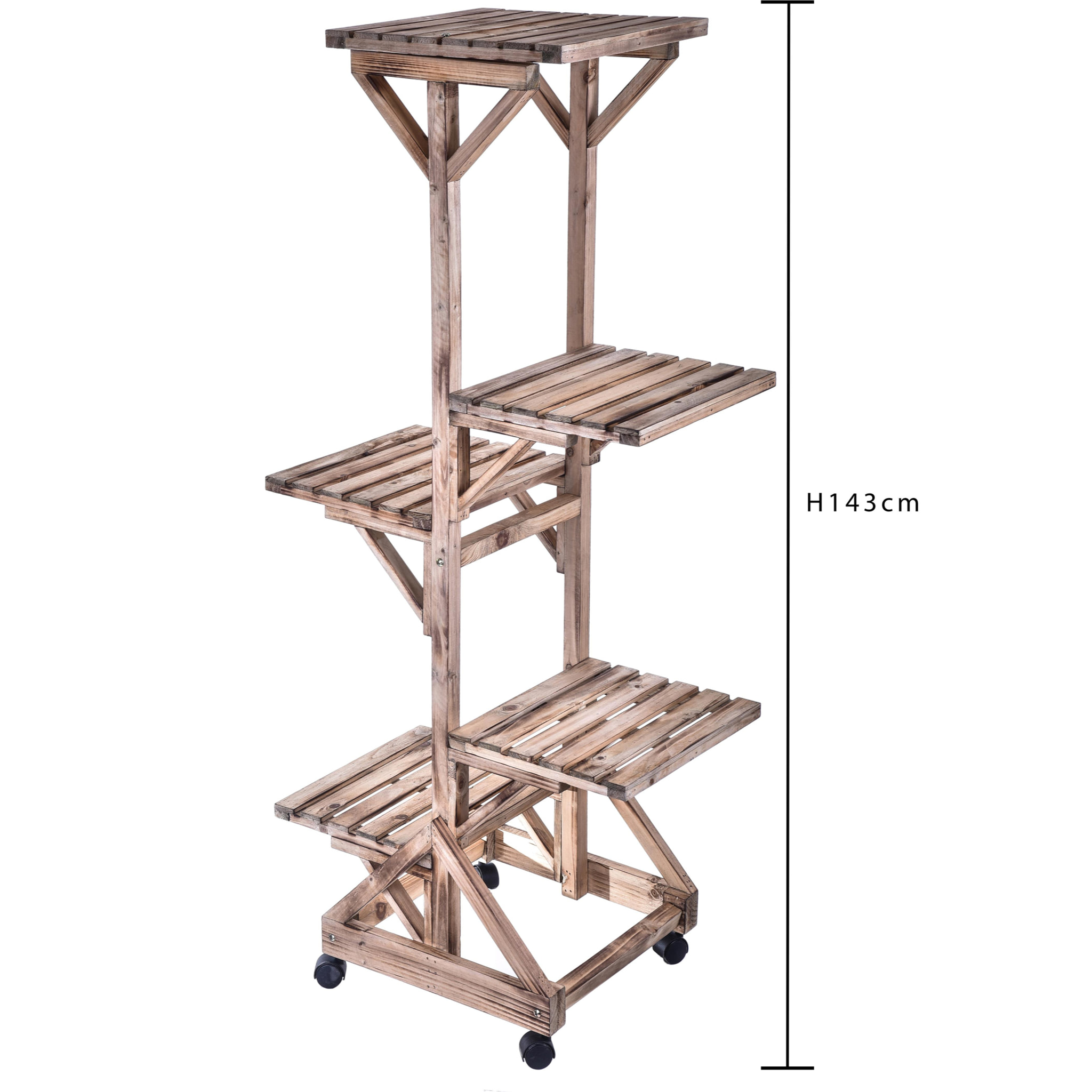 Scaffali Con 5 Ripiani. Altezza 143 Cm - Pezzi 1 - 67X143X40,5cm - Colore: Marrone - Bianchi Dino - Decori Casa E Complementi