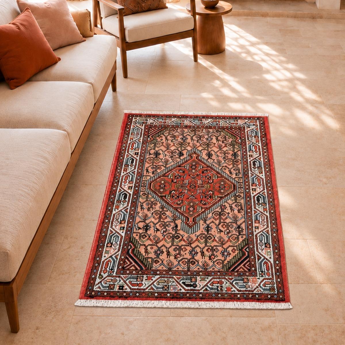 Tapis d'orient, motif oriental noué à la main, ENUTAS