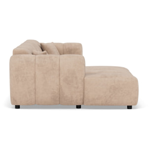 Curtis - canapé d'angle gauche 4 places en simili - Beige