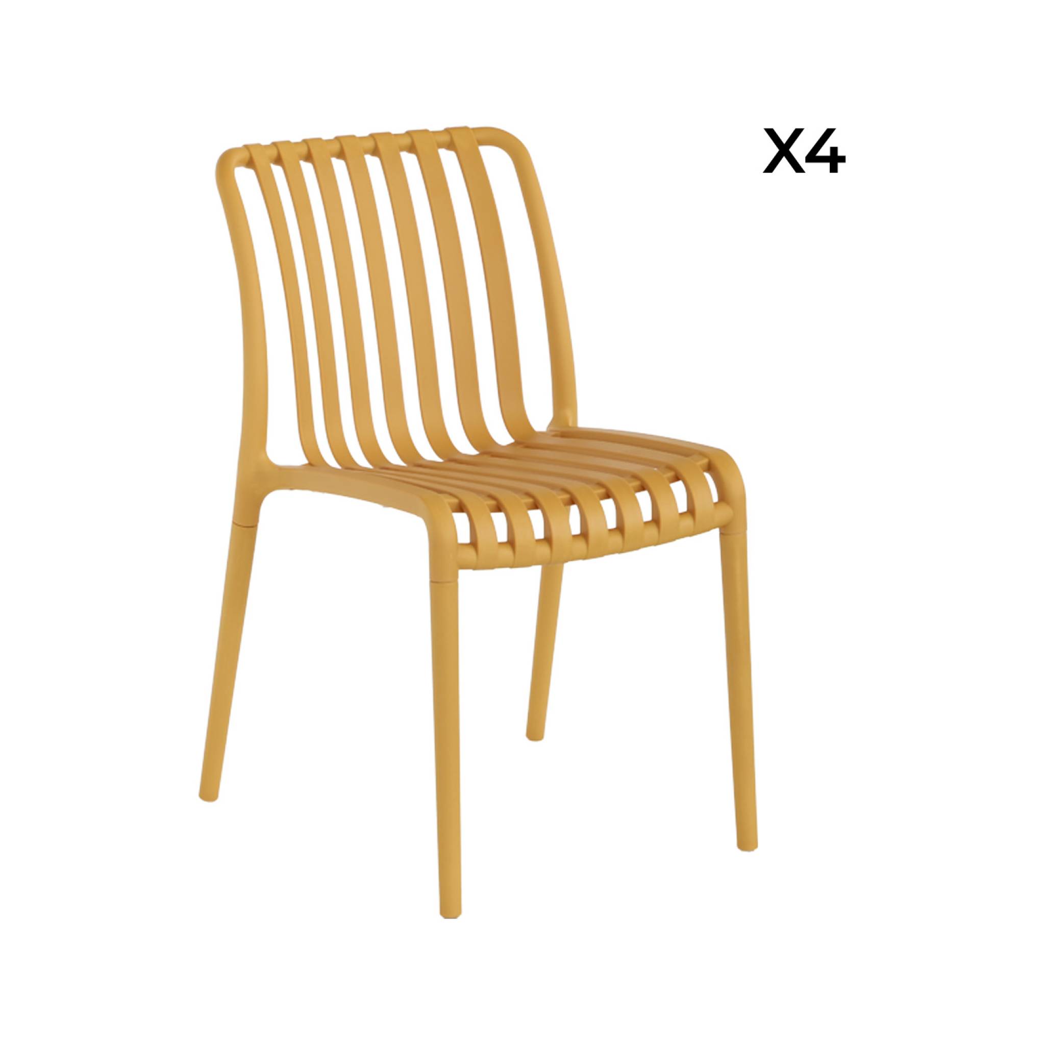 Chaise de jardin empilable plastique (lot de 4) AGATHE CHAISES