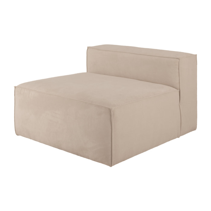 Fauteuil en velours côtelé couleur beige de 110x90cm Hauteur: 70 Longueur: 110 Largeur: 90