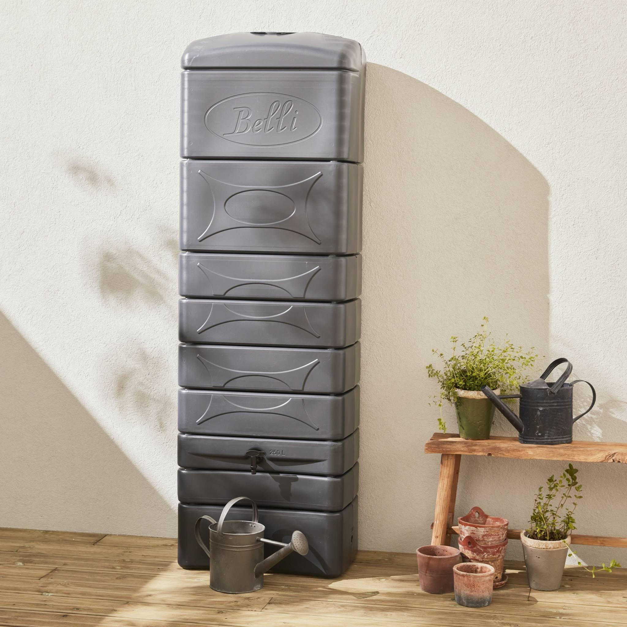 Sweeek - Récupérateur D'eau Mural Chastang 300L Anthracite Avec Kit ...