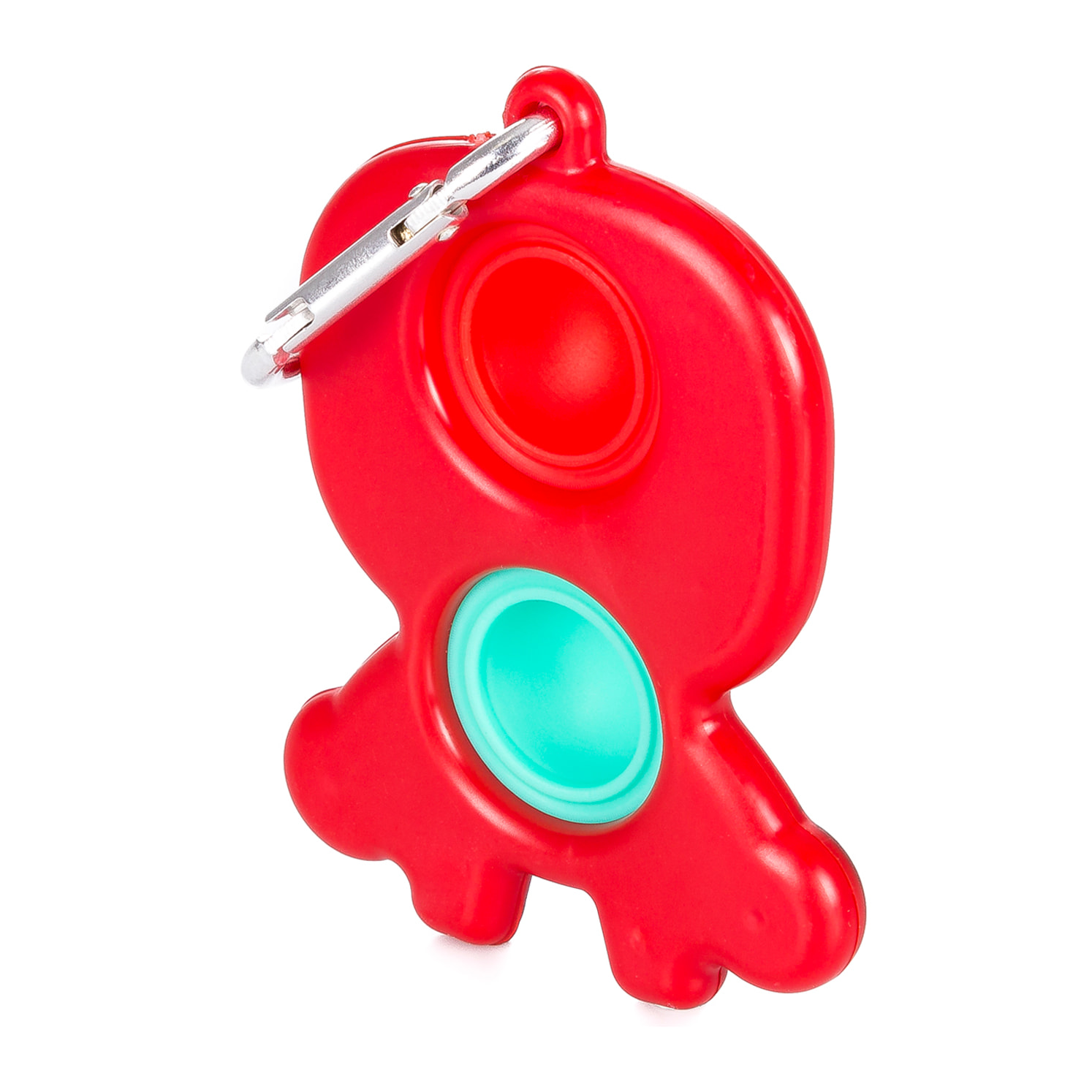DAM Figura Squid Bubble Pop It vigilante Círculo con mosquetón. 5,5x1,7x9 Cm. Color: Rojo