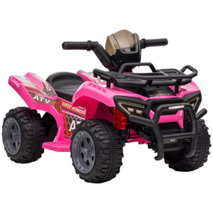 HOMCOM Quad Elettrico per Bambini 18-36 Mesi con Batteria Ricaricabile 6V, in Metallo e PP, 70x42x45 cm, Rosa