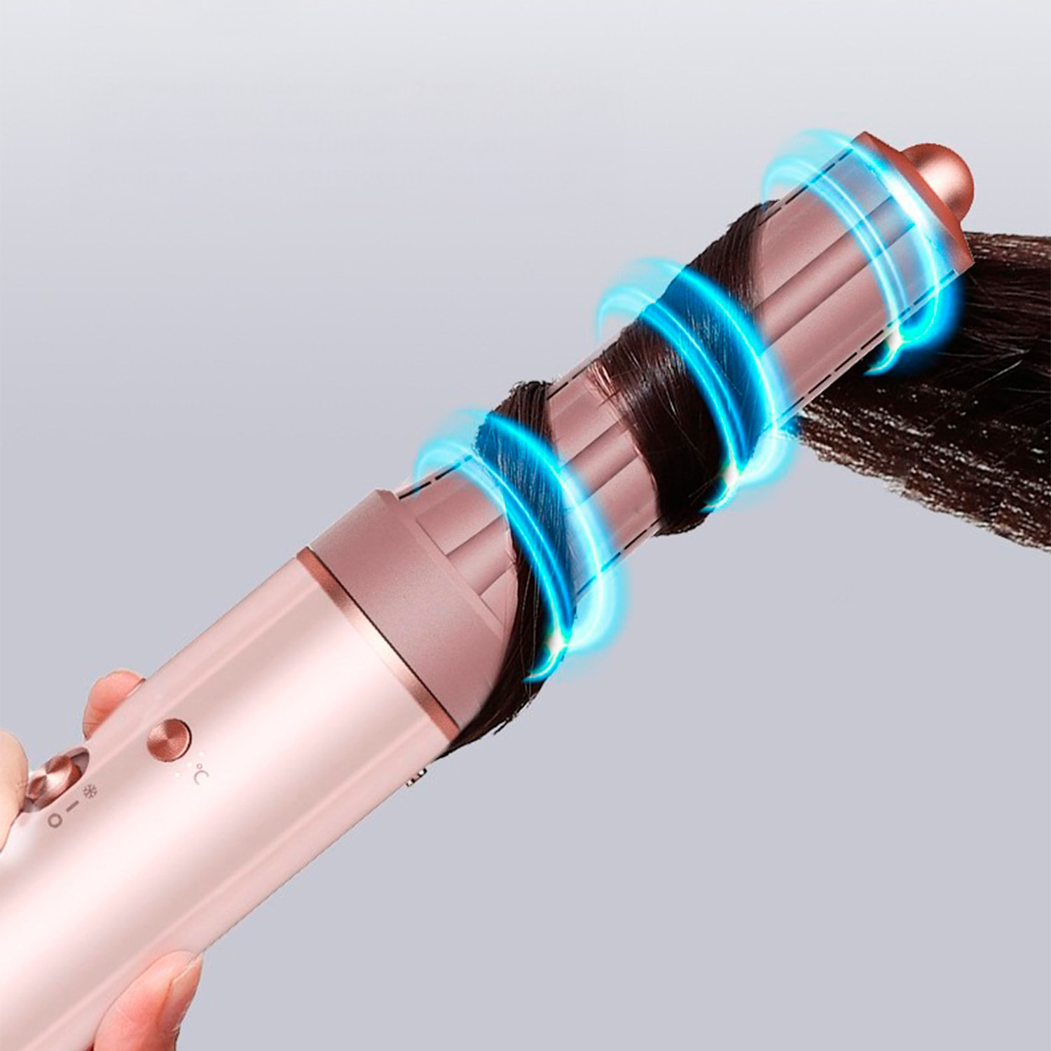 Stazione professionale di bellezza per capelli ionica 5 in 1: asciugacapelli, arricciacapelli, piastra. Grande potenza di 1300W, 3 temperature e 3 velocità.