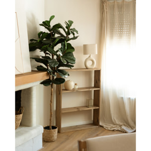 Estantería de madera maciza tono roble oscuro con 2 estantes Alto: 110 Largo: 80 Ancho: 20