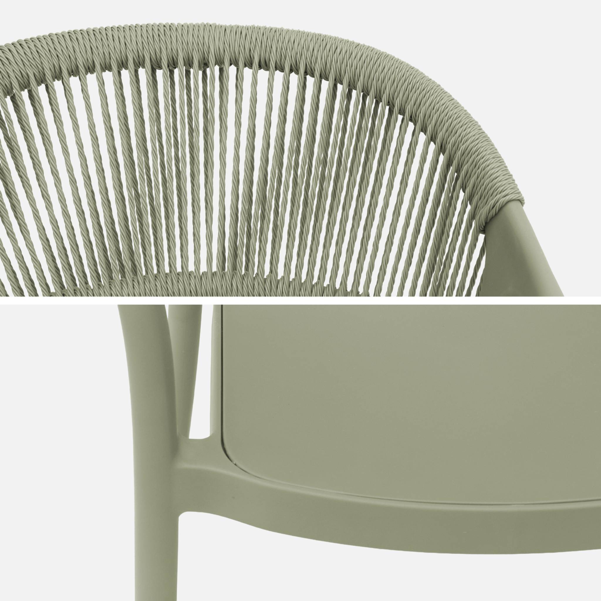 Chaise de jardin empilable avec effet corde (lot de 4) JOVIA