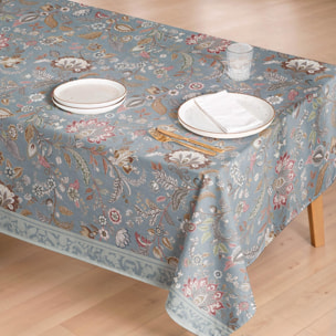 Nappe imprimée anti-tache AYANA BLEU
