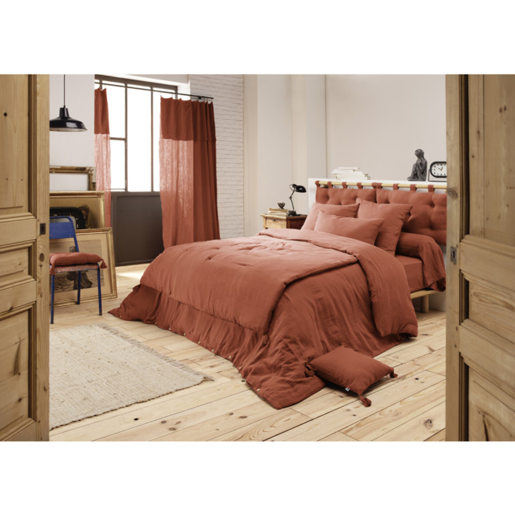 Housse de couette en gaze de coton 220 x 240 cm - 10 coloris - GAIA