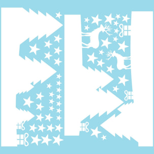 Stickers électrostatiques frise de Noël - Autocollants adhésifs fenêtres noël - décoration fêtes