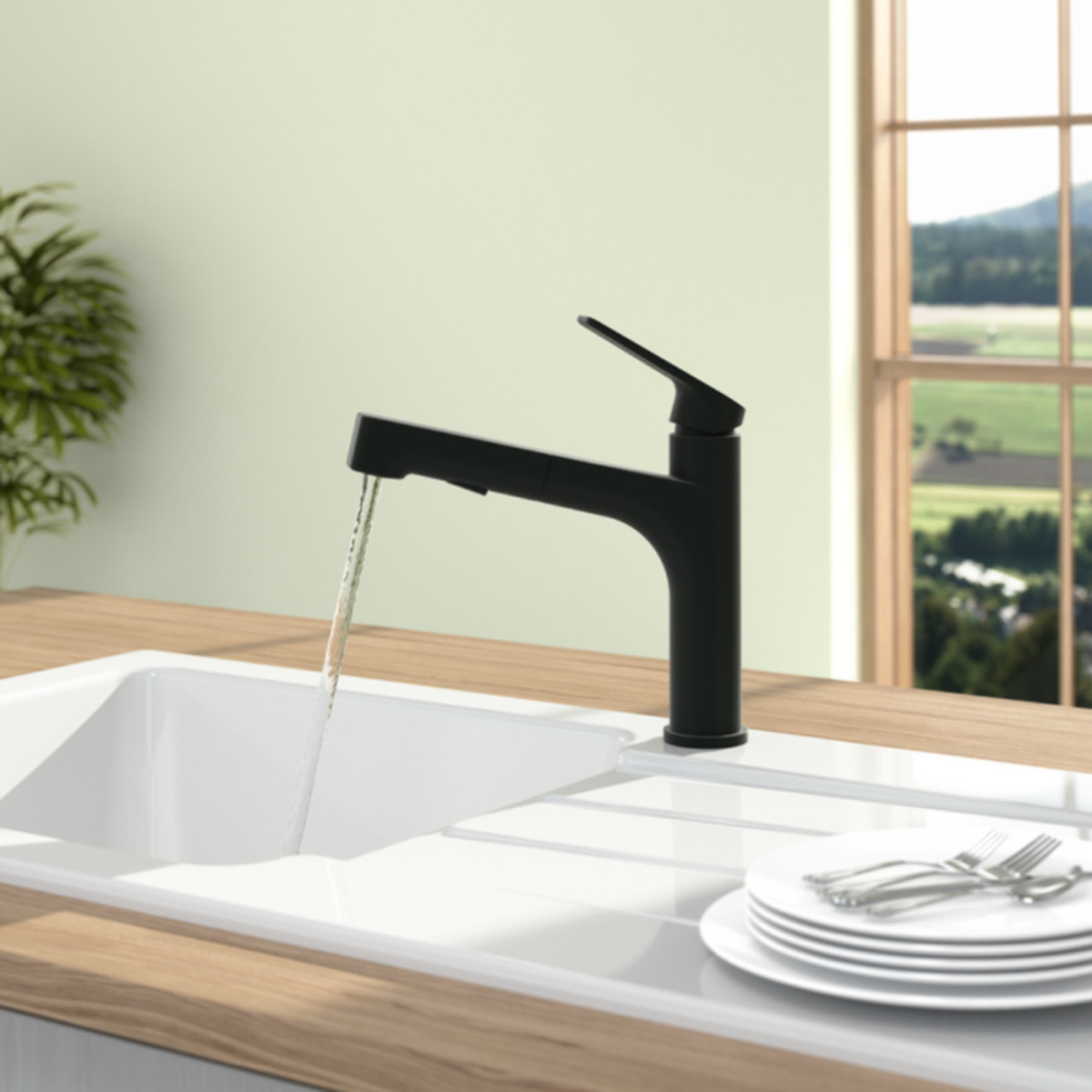 Robinet de cuisine avec douchette VILLEROY & BOCH Junis Sky Shower Noir mat