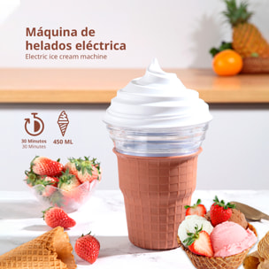 Heladera HD-BQL01 de 450ml. Incluye manual de recetas para preparar distintos tipos de helados.