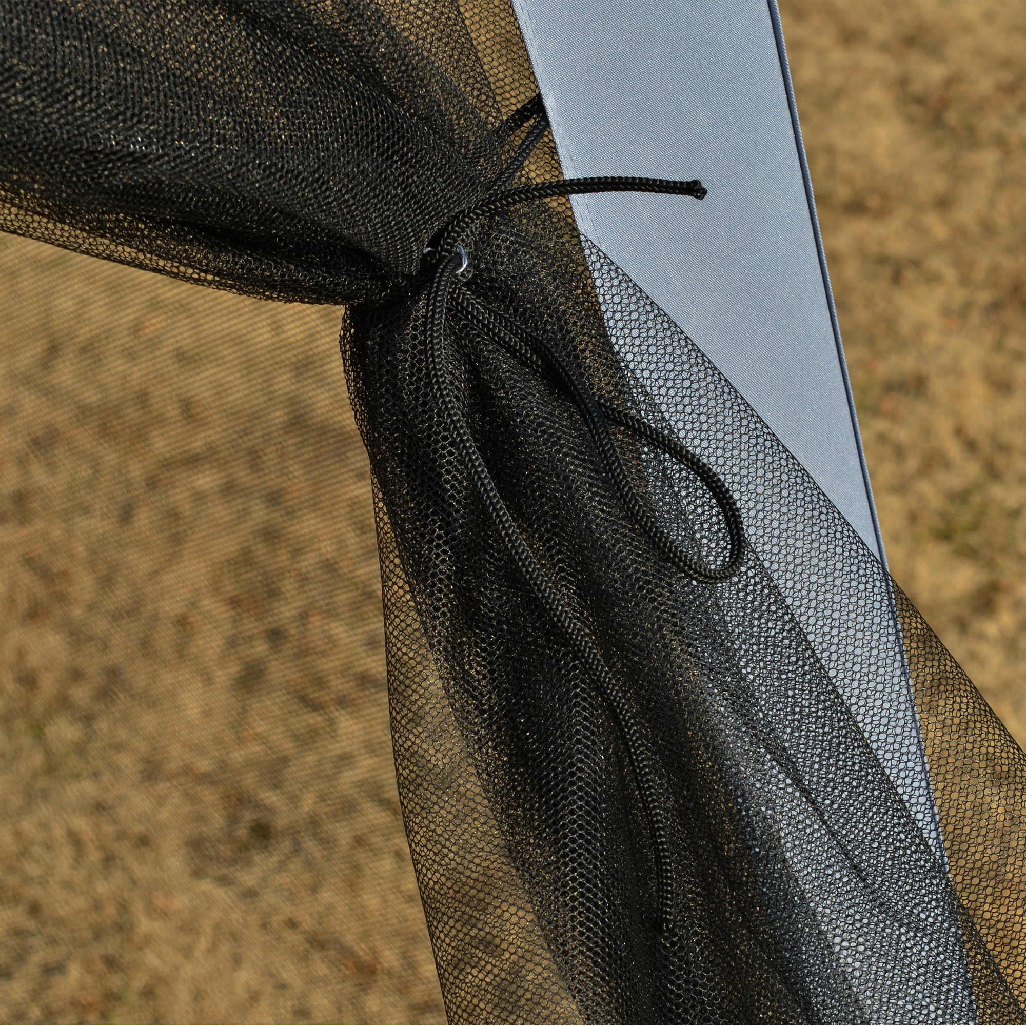 Carpa de Jardín 3x3 m con 4 Paredes Laterales Mosquitera con Cremallera Gris