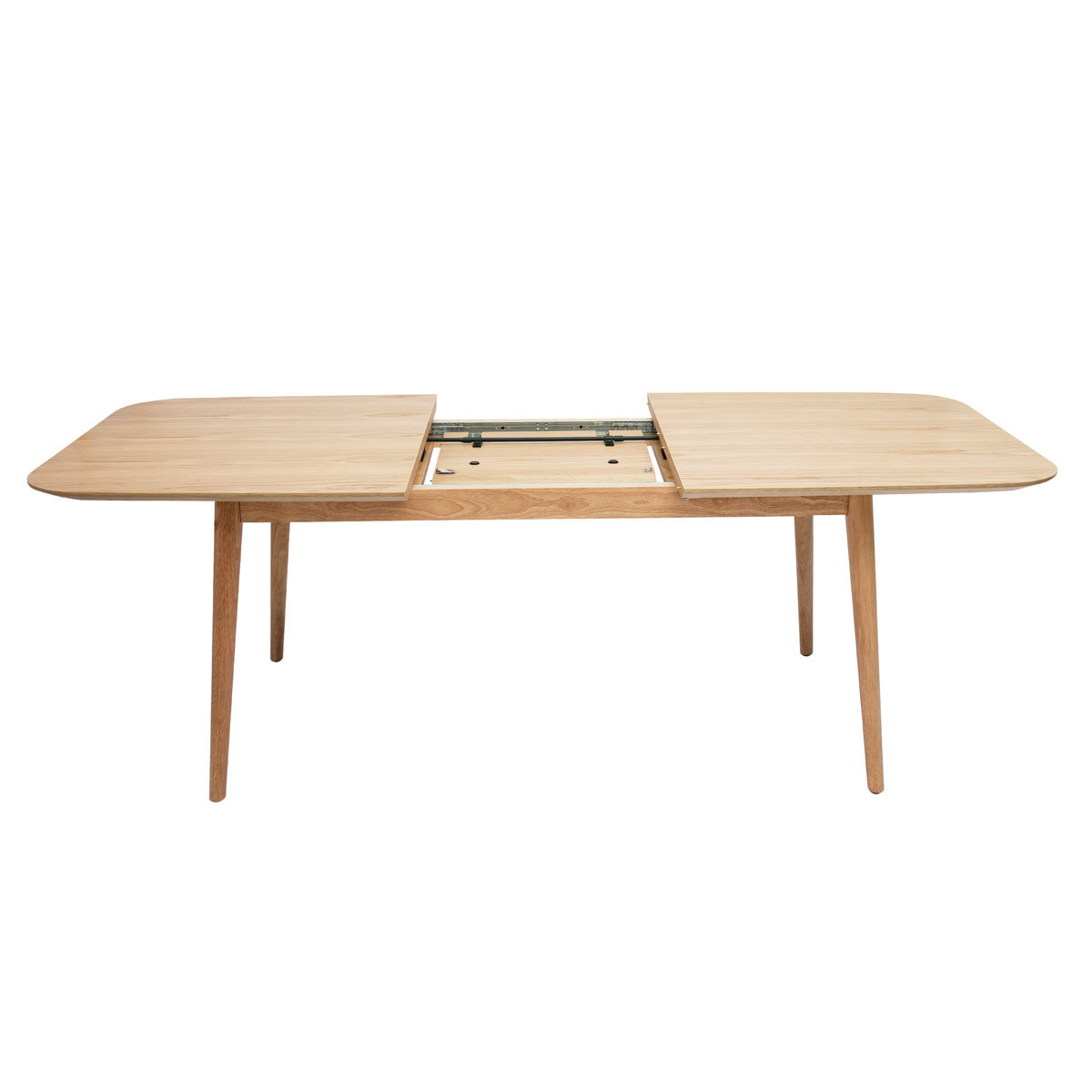 Table extensible rallonges intégrées rectangulaire en bois clair chêne L160-210 cm ANK