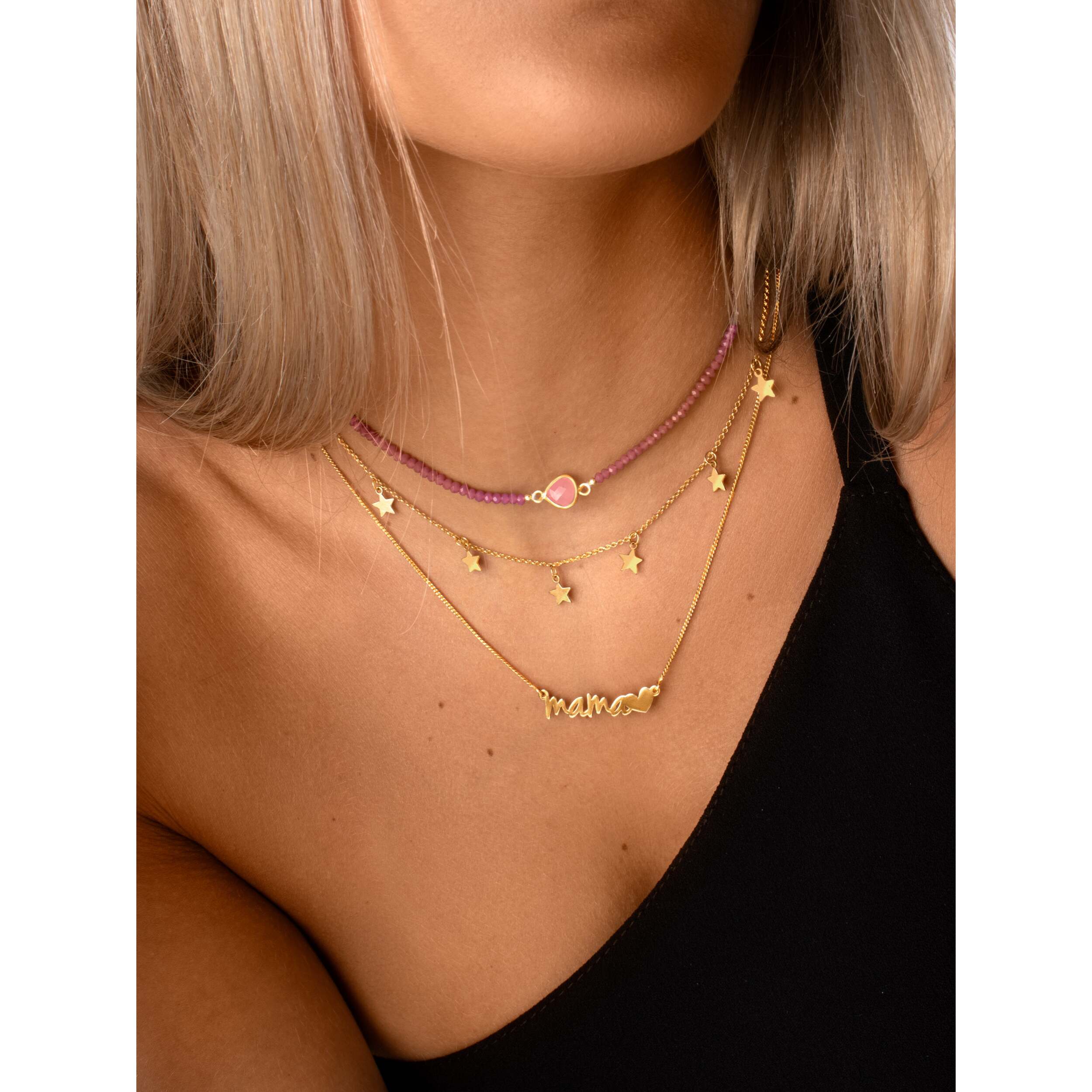 Collana Mom Heart Argento Placcato Oro