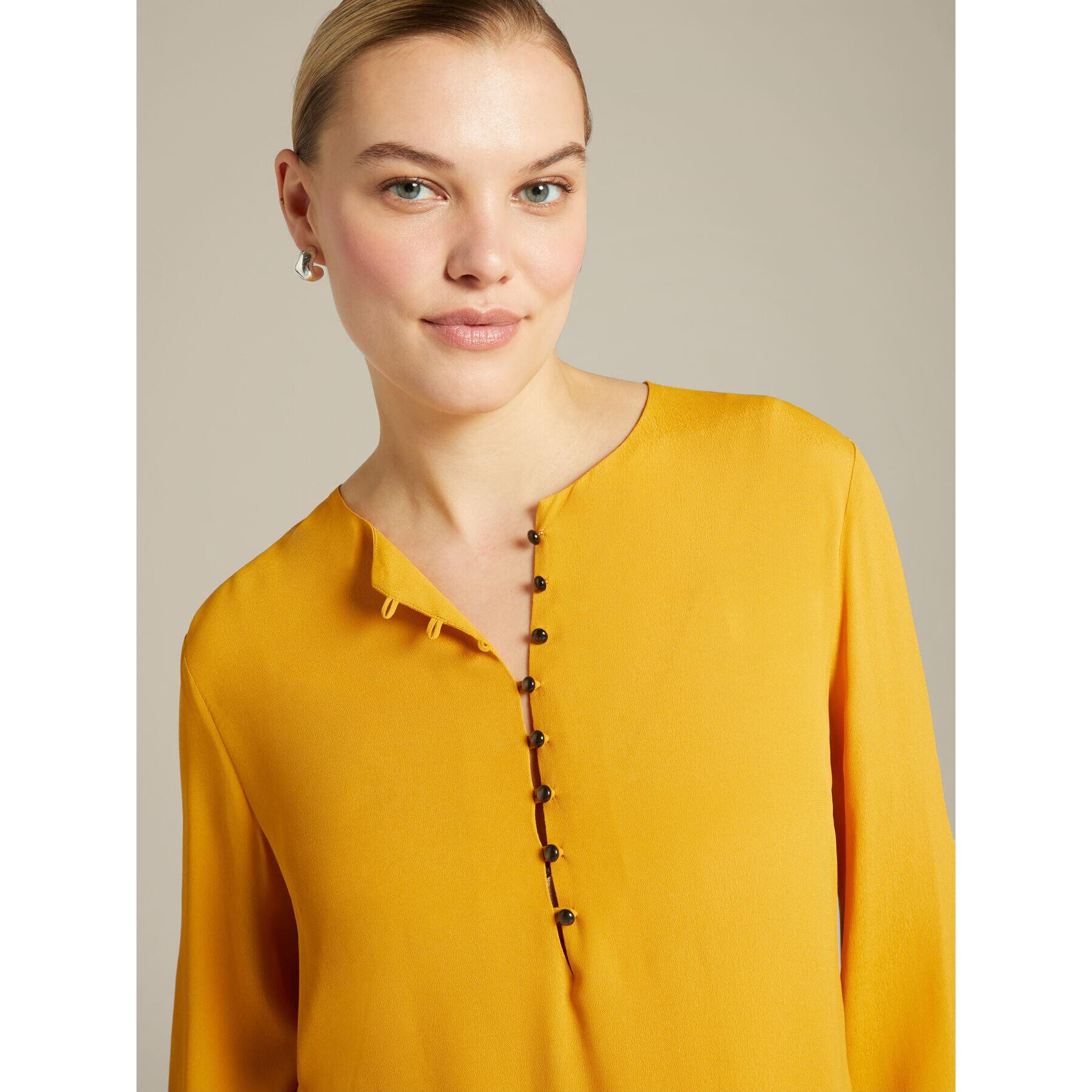 Elena Mirò - Blusa lunga con piccoli bottoni - Giallo