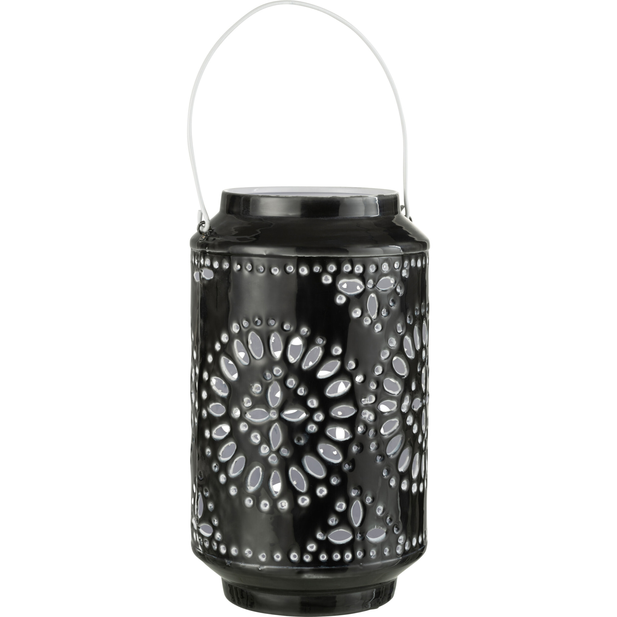 J-Line lanterne Haute Perforé - fer - noir