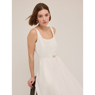 Motivi - Vestido midi de popelina - Blanco