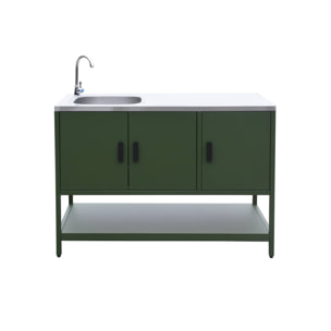 Module de cuisine extérieure acier avec évier L120cm NAXOS