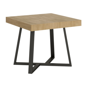 Mesa extensible 90x90/194 cm Zeplir roble natural patas antracita