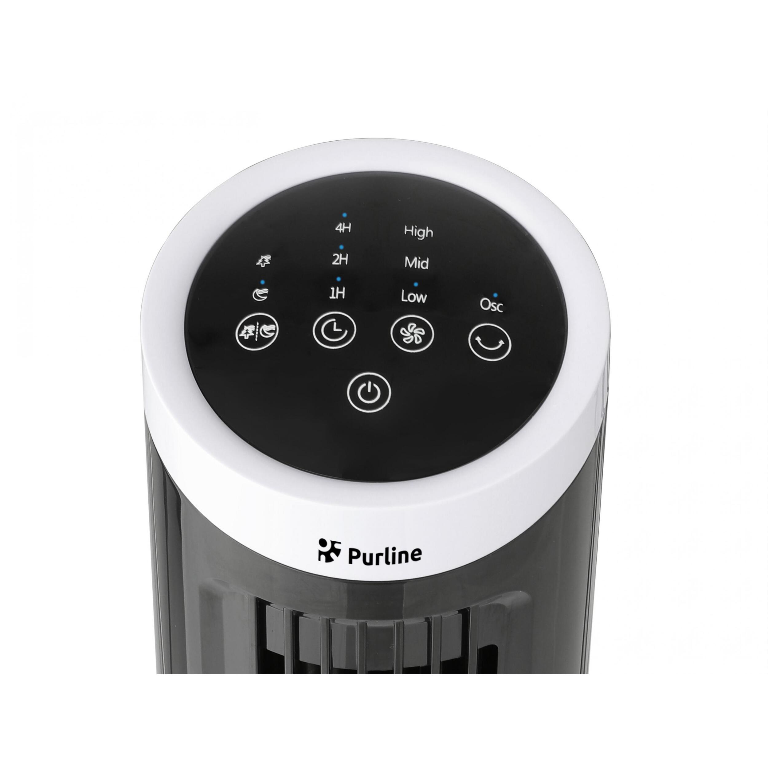 Ventilateur tour compact rotatif noir