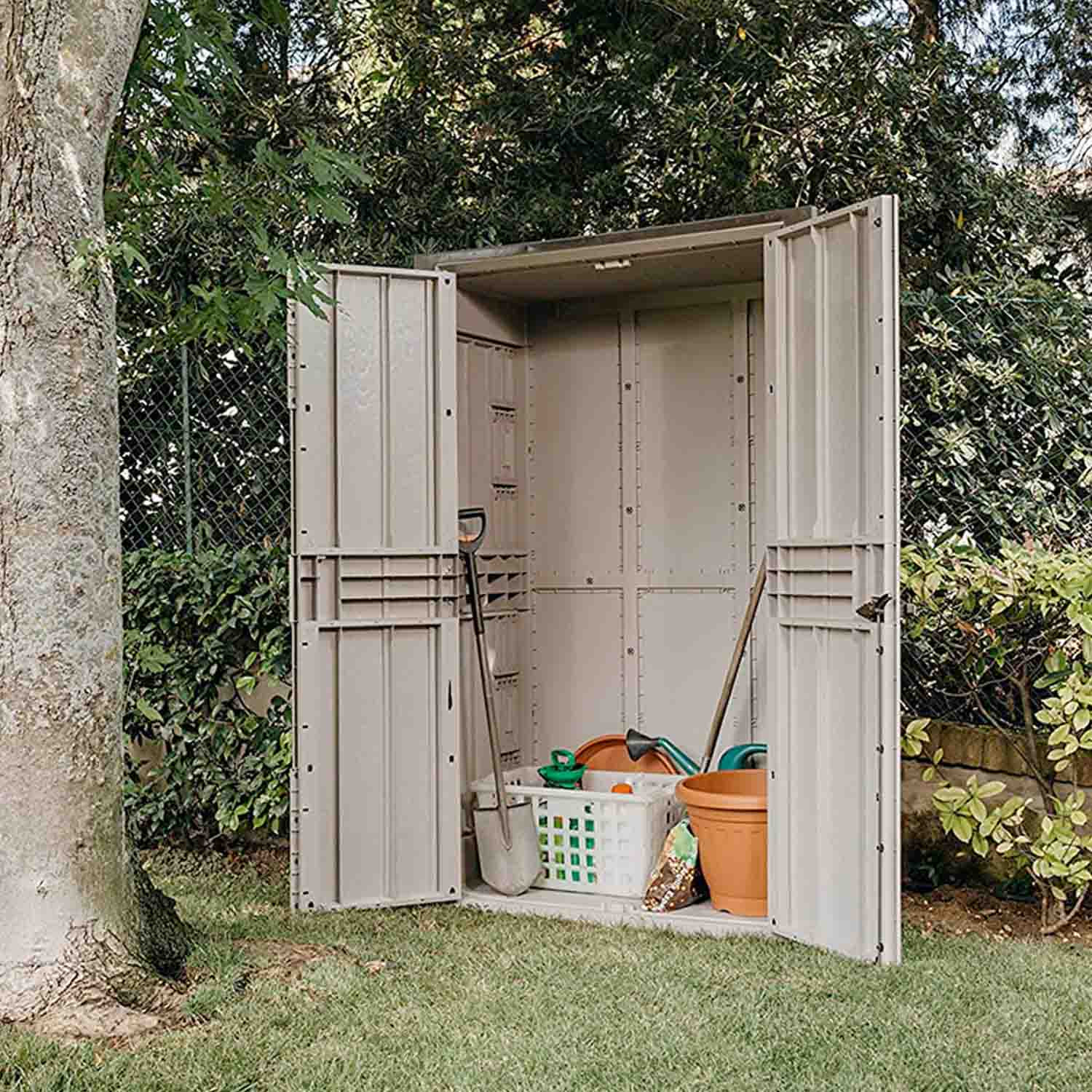 Store away high - casetta da giardino in resina 130x75x206h cm