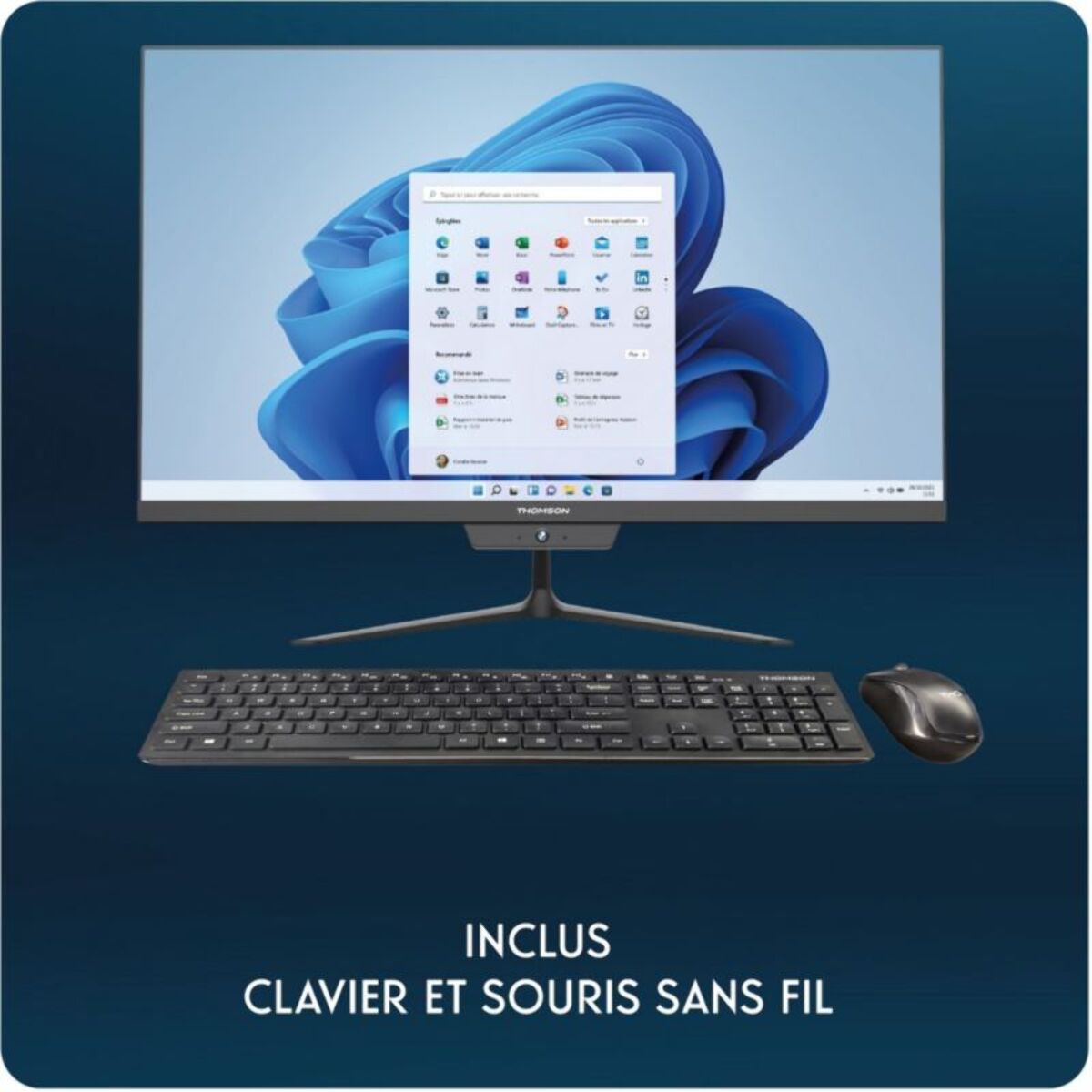 Ordinateur tout-en-un THOMSON A27I51216BK512C 27" Intel Core i5-12450H 16 Go RAM LPDDR4 SSD 512 Go