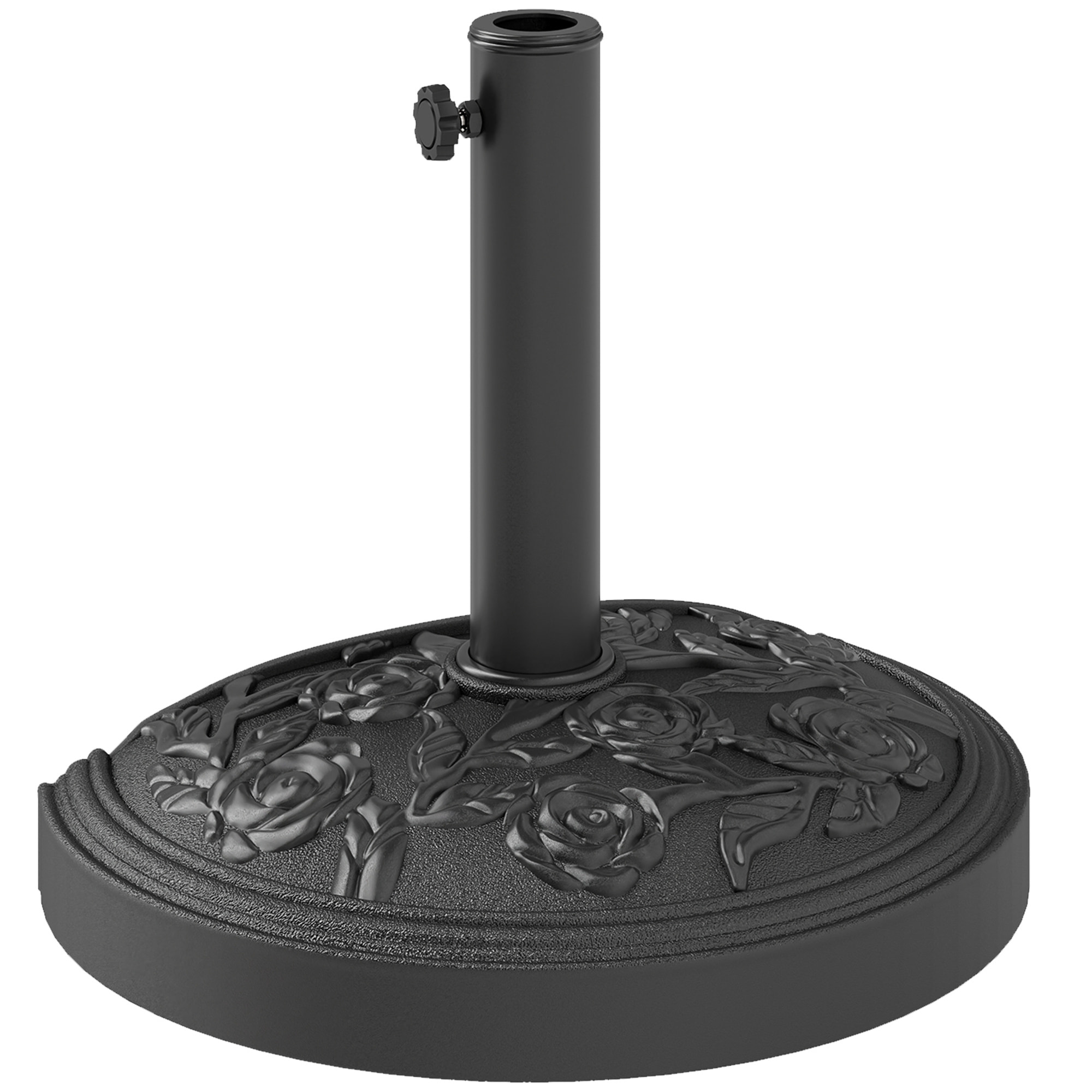Base para Sombrilla Semicircular Soporte para Parasol Pie para Sombrilla con Relleno de Cemento Peso 12 kg para Jardín Terraza Negro