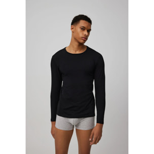 Maglietta a maniche lunghe in cotone nero