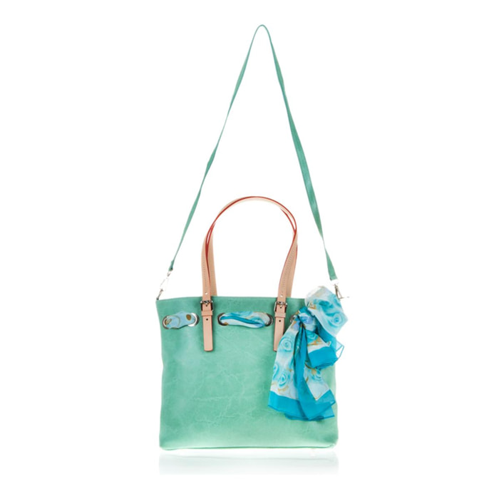 Ameglia Borsa a Spalla da Donna in Vera Pelle Scamosciata Stone Washed